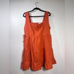 Lost + Wander Vibrant Orange Dress 100% cotton